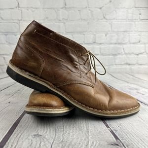 Steve Madden Harken 247 Ankle Chukka Boots Mens Size 11.5 Cognac Leather Lace Up